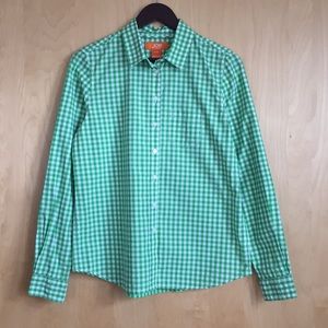 EUC Joe Fresh Green Gingham Shirt Sz M